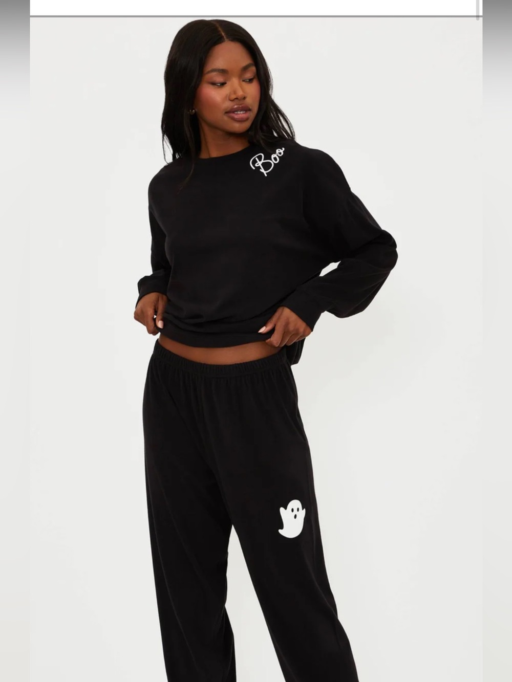 Beach Riot NWT set of Devryn Boo sweatshirt and ghost sweatpants; choose S or XS